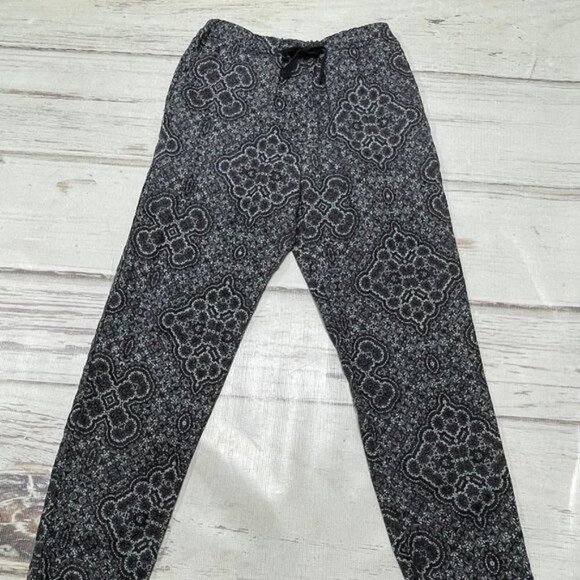 REVOLVE Overlover Pants Yucca Linen Printed Purple Green High Rise Drawstring 30 - Picture 3 of 14